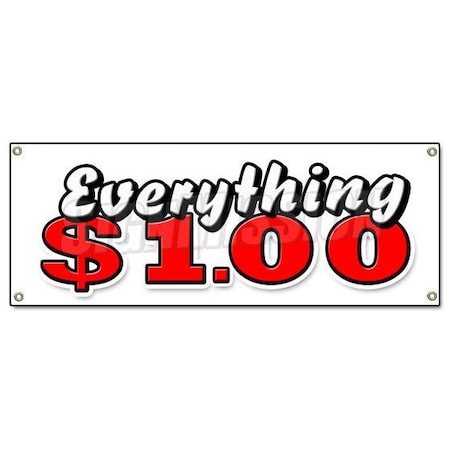 Signmission EVERYTHING 1 DOLLAR BANNER SIGN one huge sale store shop dollar B-Everything 1 Dollar